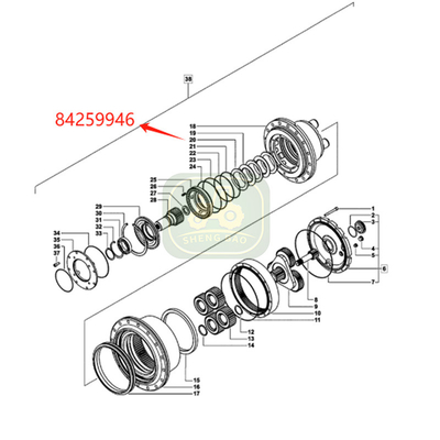 Planetaire hub vervangen 4T 84259946 rem schijf voor machine