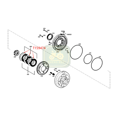 Clutch-systeem T159474 Remsteunplaat voor  bagger