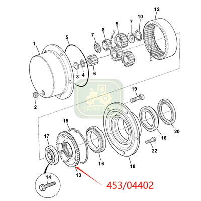 Voorasstelstelonderdelen 453/04402 Ring Gear voor JCB backhoe loader
