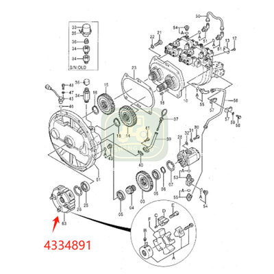 Hoofdstukken voor hydraulische pompen 4334891 4654760 Koppeling voor JD-graafmachine