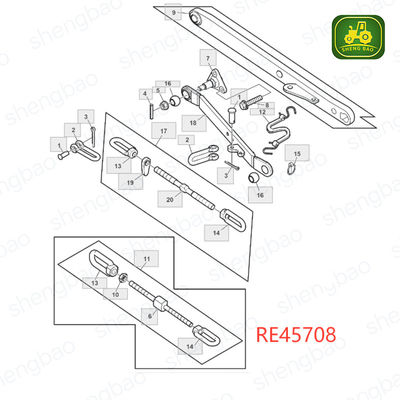 Deeltjes voor driepuntsverbinding RE45708 SJ24944 Sway Chain voor tractor