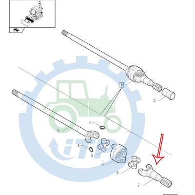 84316955 Nieuwe Holland Loader Parts 580SN GEWICHTS590sn Halve Schacht