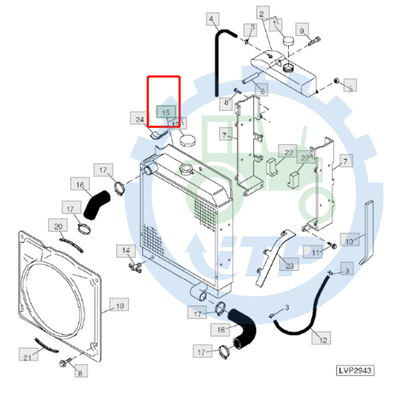 RE70236 tractorradiator voor  5320N 5410 5415 5510 5320N